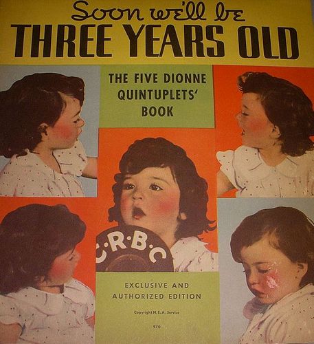 Книга-буклет о первых 3-х годах пятерняшек, 1937 год.